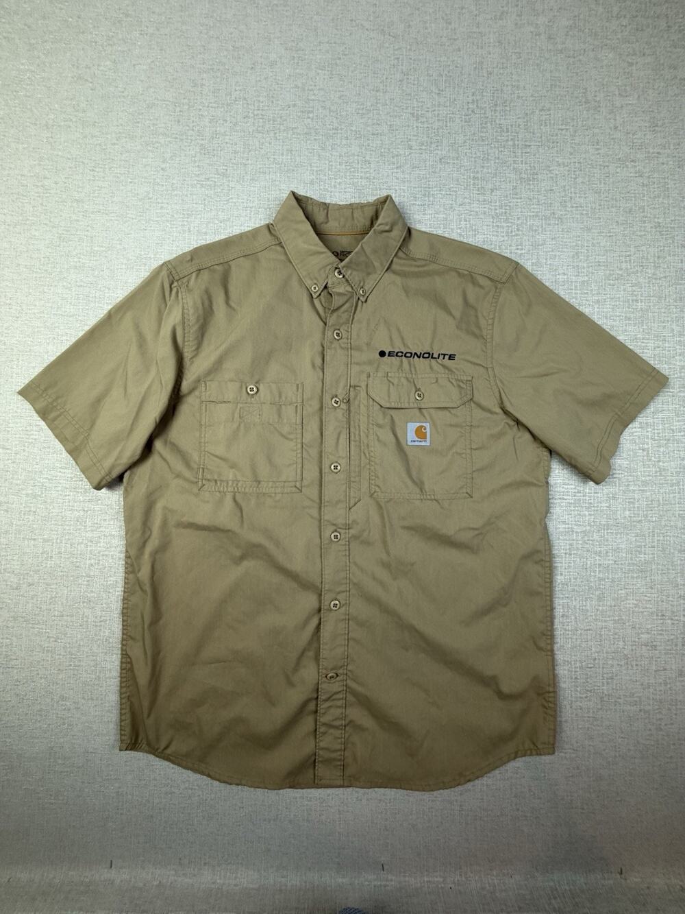 Carhartt Force Men’s Large Relaxed Fit Work Shirt EconoLite Khaki 102417